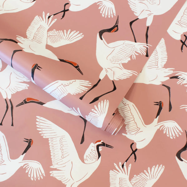 Family of Cranes Peel + Stick Removable Wallpaper