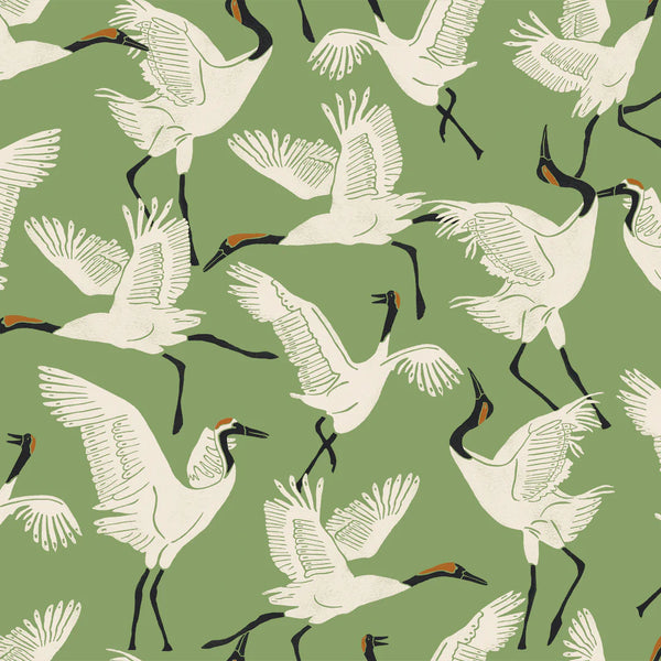 Family of Cranes Peel + Stick Removable Wallpaper
