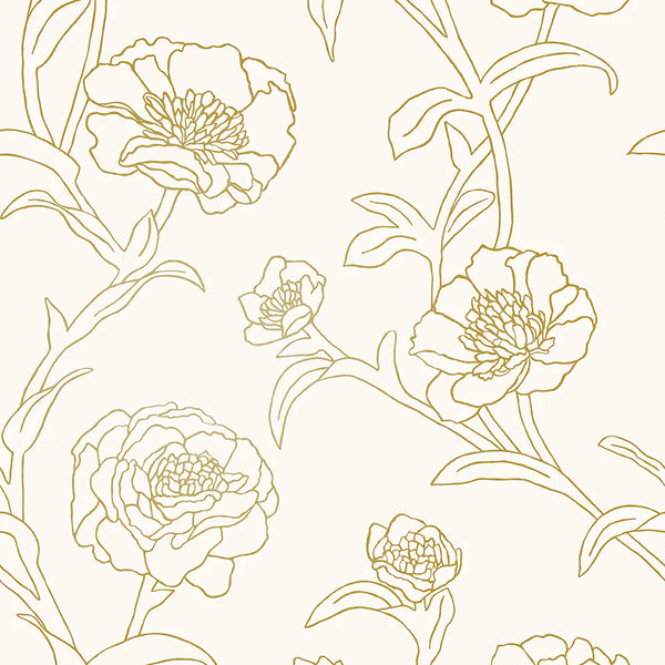 Peonies Peel + Stick Removable Wallpaper