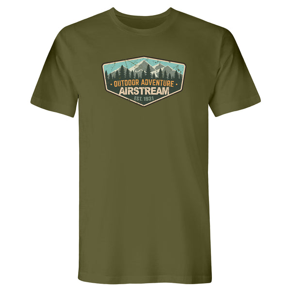 outdoor adventure airstream est 1931 t-shirt olie green