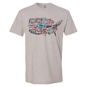 Airstream USA Map Unisex T-Shirt