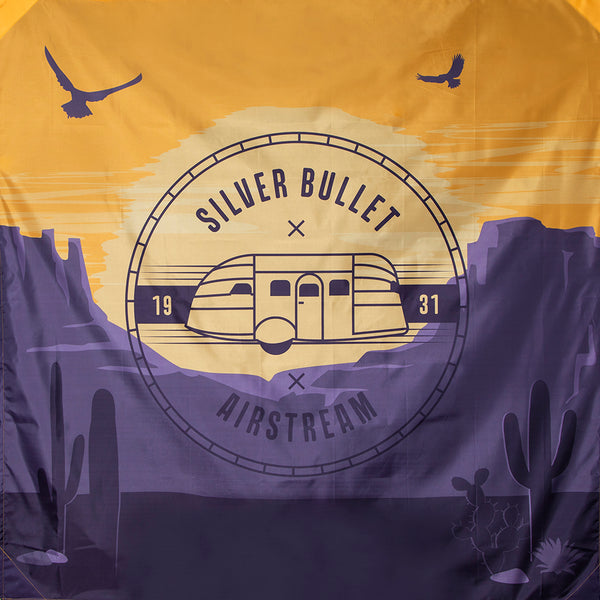 Airstream Silver Bullet Circle Travel Picnic Blanket