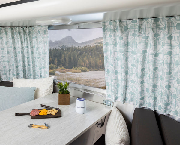 Airstream Printed Custom Curtains for Quiksilver Travel Trailers