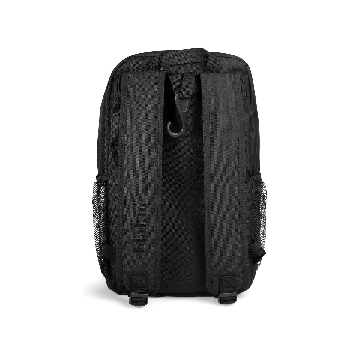 Pickleball Backpack and Pickleball Set displayed from the back, showcasing two padded shoulder straps, a top handle with a hook, and mesh side pockets ideal for holding pickleballs or your complete pickleball set. The brand name DAKAR is visible on one of the straps. The background is white.