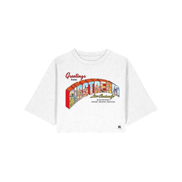 Airstream Dreamer Greetings From Crop Tee