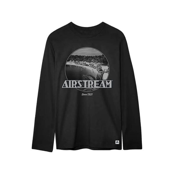 Airstream Dreamer Vintage Beach Photo Long Sleeve Tee