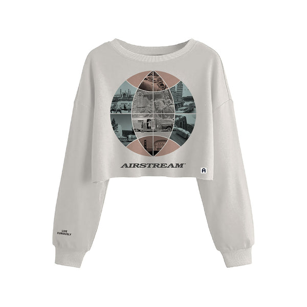 Airstream Dreamer Vintage Globe Crop Fleece