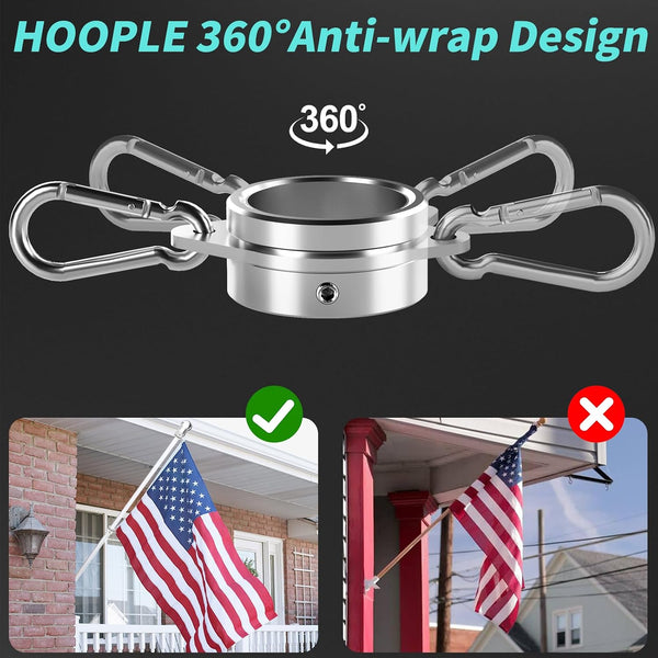 Anti Wrap Spinning Flag Pole Mounting Rings