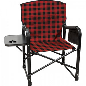kuma bear paws chair - red plaid