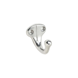 Silver double hook on a white background