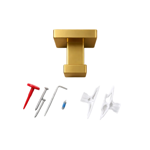 gold robe hook with hardware