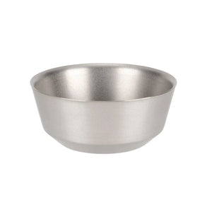 Stainless steel bowl on a white background