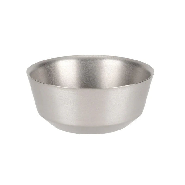 Stainless steel bowl on a white background